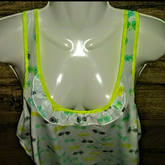 Candie's Top Size L Chiffon Ruffle Racerback - Picture 8 of 11